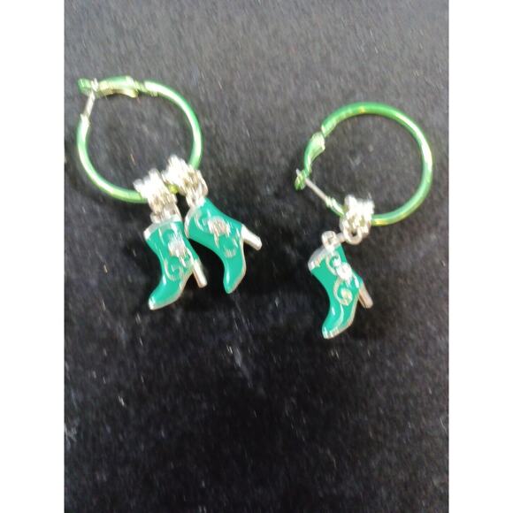 Cowgirl Boot Earrings Dangle Drop Costume Western Rodeo Fun Pierced Lot Of 4 - Picture 9 of 9